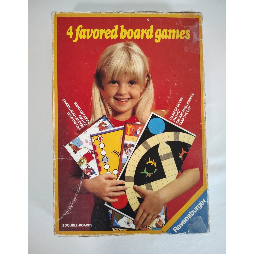 Vintage 1987 Ravensburger 4 Favorite Favored Board Games - Incomplete